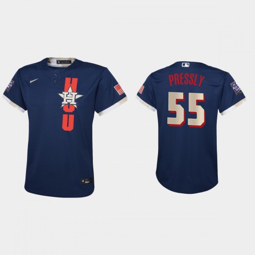 Houston Houston Astros #55 Ryan Pressly Youth 2021 Mlb All Star Game Navy Jersey Youth->houston astros->MLB Jersey