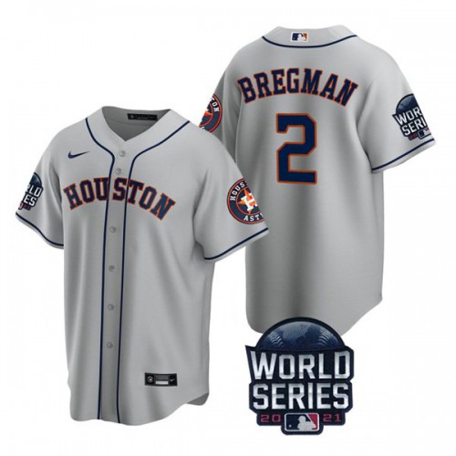 Houston Houston Astros #2 Alex Bregman Youth Nike 150th Anniversary 2021 World Series Authentic MLB Jersey – Gray Youth->youth mlb jersey->Youth Jersey