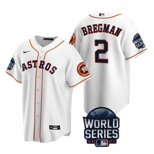 Houston Houston Astros #2 Alex Bregman Youth Nike 150th Anniversary 2021 World Series Authentic MLB Jersey – White Youth->youth mlb jersey->Youth Jersey
