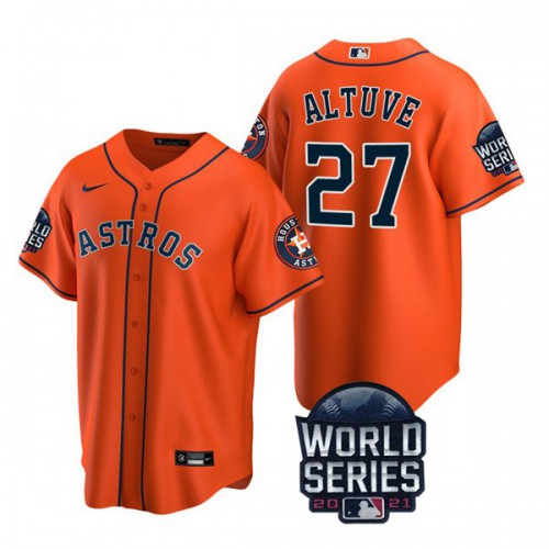 Houston Houston Astros #27 Jose Altuve Youth Nike 150th Anniversary 2021 World Series Authentic MLB Jersey – Orange Youth->houston astros->MLB Jersey