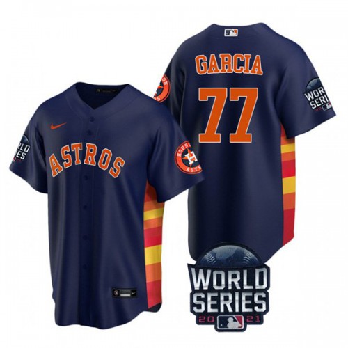 Houston Houston Astros #77 Luis Garcia Youth Nike 150th Anniversary 2021 World Series Game MLB Jersey – Navy Youth->houston astros->MLB Jersey