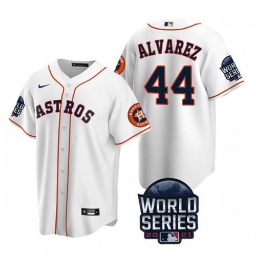 Houston Houston Astros #44 Yordan Alvarez Youth Nike 150th Anniversary 2021 World Series Authentic MLB Jersey – White Youth->houston astros->MLB Jersey