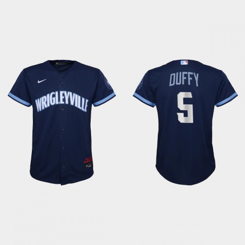 Chicago Chicago Cubs #5 Matt Duffy Youth Nike 2021 City Connect Navy MLB Jersey Youth->chicago cubs->MLB Jersey