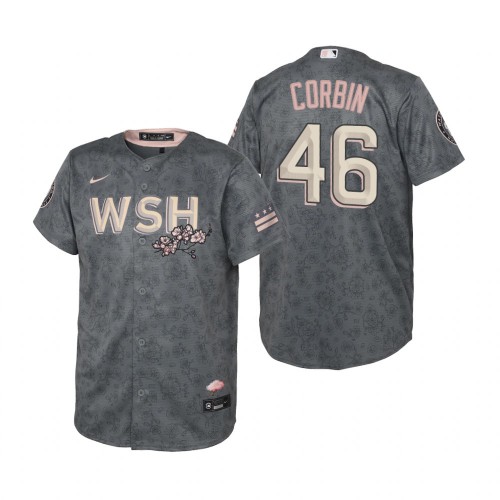 Washington Washington Nationals #46 Patrick Corbin Youth Nike Gray 2022 City Connect Replica Jersey Youth->youth mlb jersey->Youth Jersey