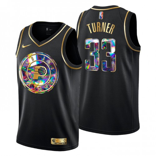 Indiana Indiana Pacers #33 Myles Turner Men’s Golden Edition Diamond Logo 2021/22 Swingman Jersey – Black Men’s->youth nba jersey->Youth Jersey