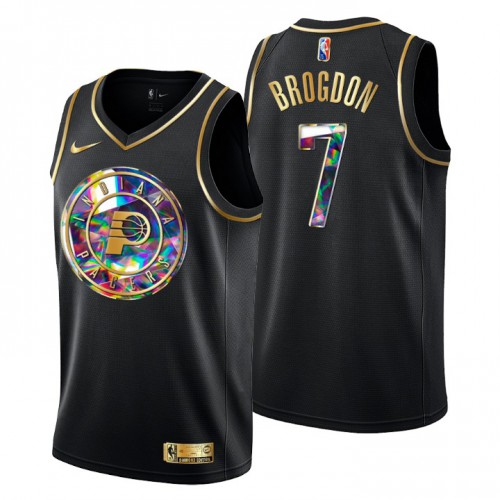 Indiana Indiana Pacers #7 Malcolm Brogdon Men’s Golden Edition Diamond Logo 2021/22 Swingman Jersey – Black Men’s->youth nba jersey->Youth Jersey