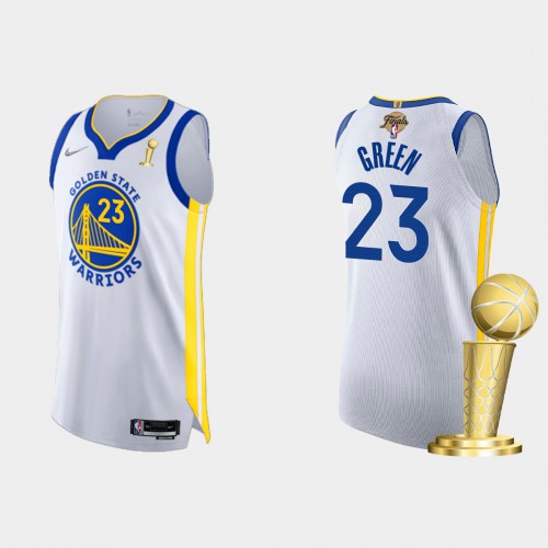 Golden State Golden State Warriors #23 Draymond Green Men’s Nike White 2021-22 NBA Finals Champions Authentic Jersey Men’s->golden state warriors->NBA Jersey