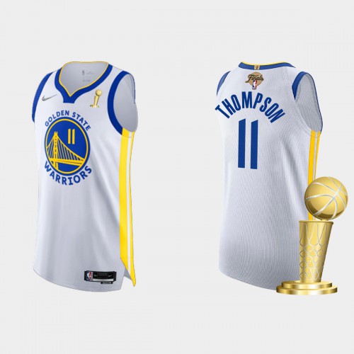 Golden State Golden State Warriors #11 Klay Thompson Men’s Nike White 2021-22 NBA Finals Champions Authentic Jersey Men’s->golden state warriors->NBA Jersey