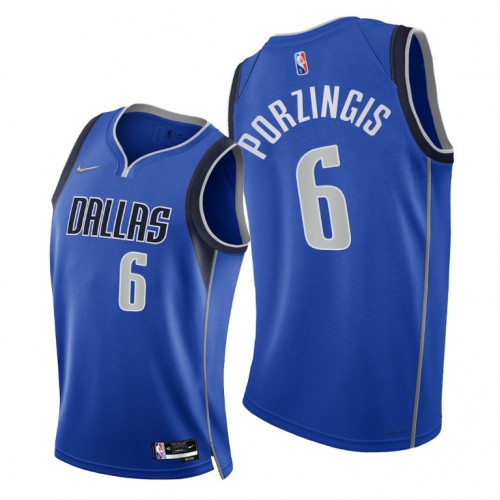 Nike Dallas Mavericks #6 Kristaps Porzingis Women’s 2021-22 75th Diamond Anniversary NBA Jersey Blue Womens->youth nba jersey->Youth Jersey
