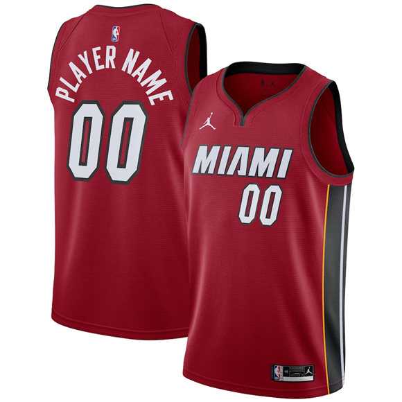 Mens Miami Heat Active Player Custom Red Statement Edition Swingman Stitched Basketball Jersey->customized nba jersey->Custom Jersey