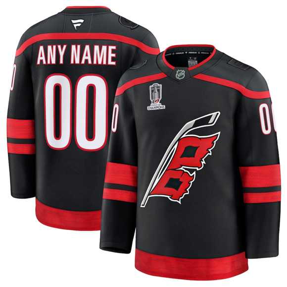 Mens Carolina Hurricanes Active Player Custom Black 2026 Stanley Cup Champions Home Stitched Jersey->customized nhl jersey->Custom Jersey