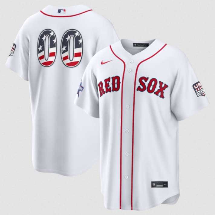 Mens Boston Red Sox Active Player Custom White 2026 All-Star Edition Stars & Stripes & USA 250 Fourth of July Home Stadium Stitched Baseball Jersey->customized mlb jersey->Custom Jersey