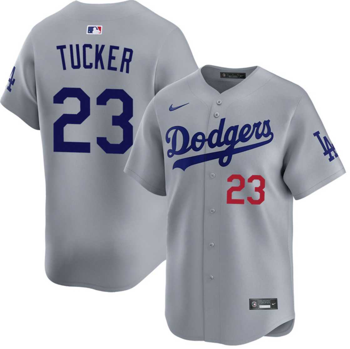 Men%27s Los Angeles Dodgers #23 Kyle Tucker Gray 2026 Limited Stitched Jersey Dzhi->new york mets->MLB Jersey