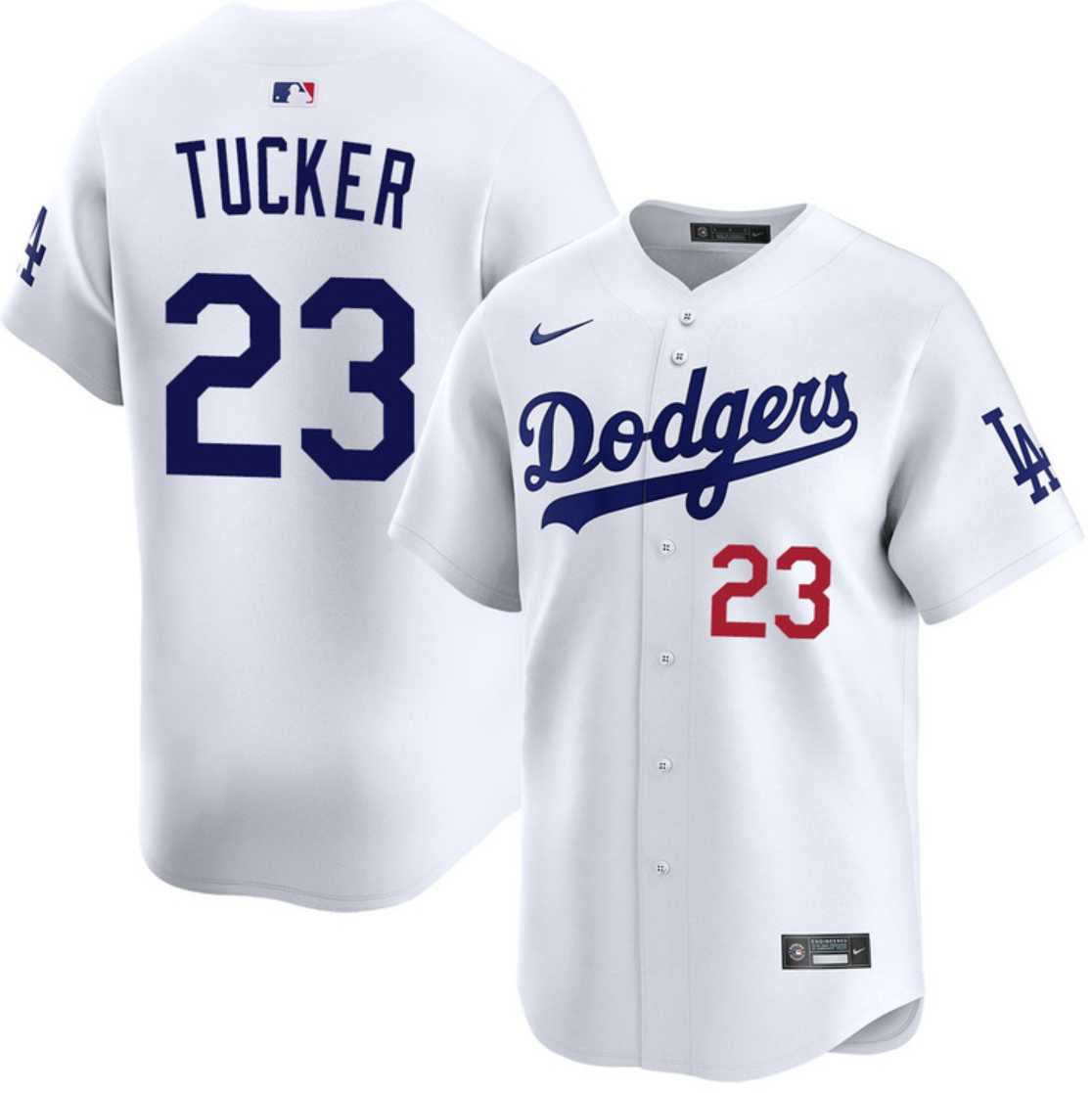 Mens Los Angeles Dodgers #23 Kyle Tucker White 2026 Home Limited Stitched Jersey Dzhi->los angeles dodgers->MLB Jersey