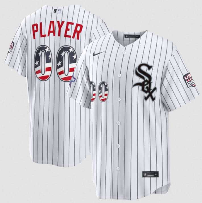 Mens Chicago White Sox Active Player Custom White 2026 All-Star Edition Stars & Stripes & USA 250 Fourth of July Home Stadium Stitched Baseball Jersey->customized mlb jersey->Custom Jersey
