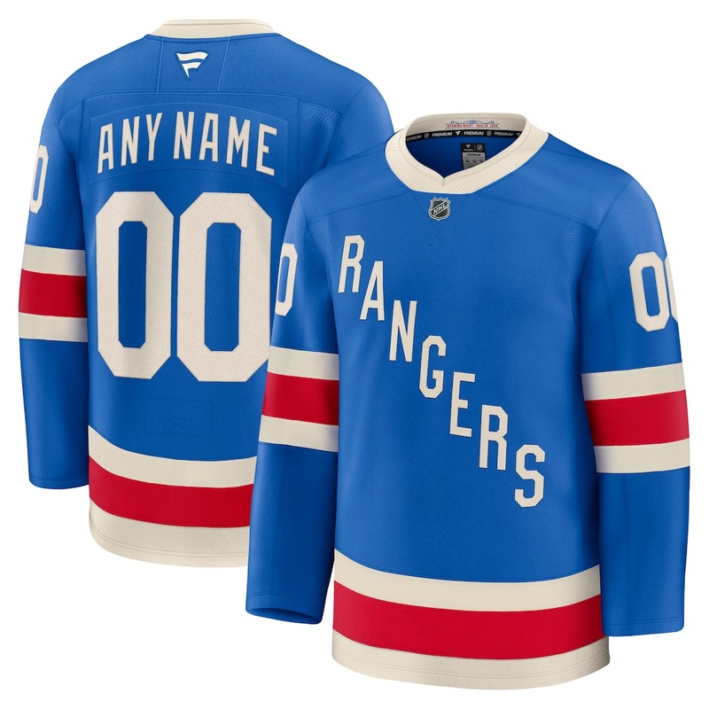 Mens New York Rangers Fanatics Blue Centennial Premium Custom Jersey->customized nhl jersey->Custom Jersey