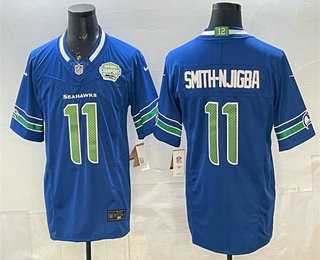 Mens Seattle Seahawks #11 Jaxon Smith-Njigba Royal FUSE 2025 NFC West Champions Patch Limited Stitched Jersey->seattle seahawks->NFL Jersey