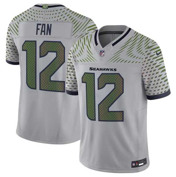Mens Seattle Seahawks #12 Fan Gray 2025 F.U.S.E. Rivalries Vapor Untouchable Limited Stitched Jersey->seattle seahawks->NFL Jersey