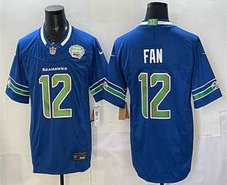 Mens Seattle Seahawks #12 Fan Royal FUSE 2025 NFC West Champions Patch Limited Stitched Jersey->seattle seahawks->NFL Jersey
