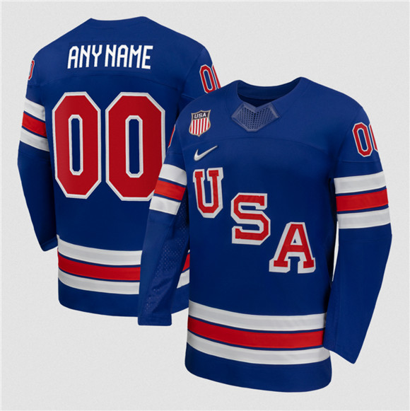Mens USA Active Player Custom Blue 2026 Stitched Jersey->->Custom Jersey