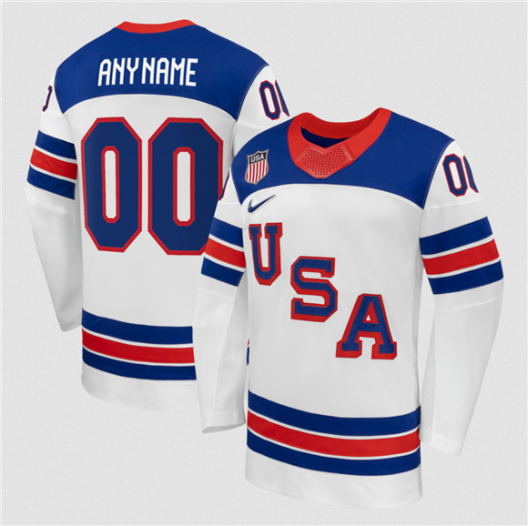Mens USA Active Player Custom White 2026 Stitched Jersey->->Custom Jersey