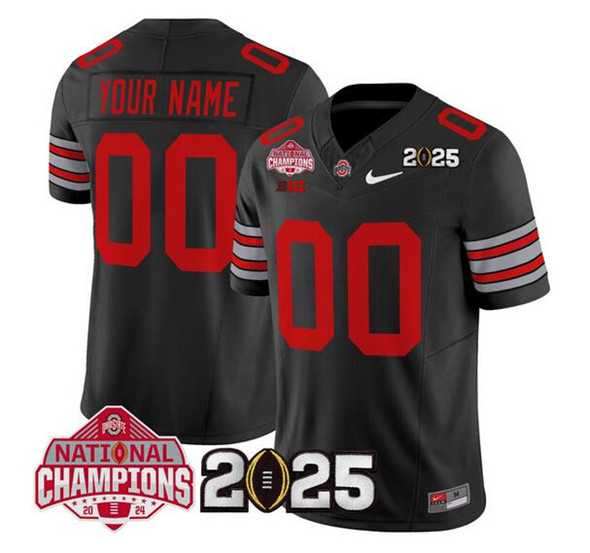 Mens Ohio State Buckeyes Active Player Custom Black 2025 CFP Final With National Champions Patch F.U.S.E. Vapor Limited Stitched Jersey->customized ncaa jersey->Custom Jersey