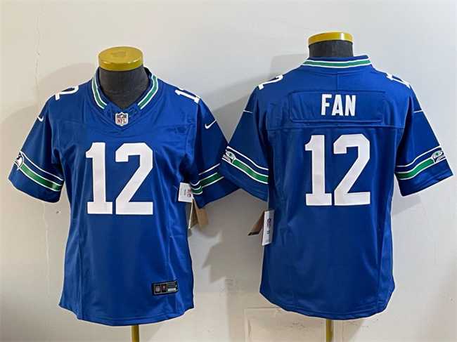Women%27s Seattle Seahawks #12 Fan Royal 2024 F.U.S.E Throwback Vapor Limited Stitched Jersey->seattle seahawks->NFL Jersey