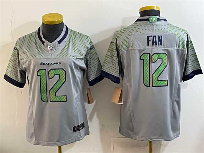 Women%27s Seattle Seahawks #12 Fan Grey 2025 F.U.S.E. %27Rivalries%27 Vapor Untouchable Limited Stitched Jersey->seattle seahawks->NFL Jersey