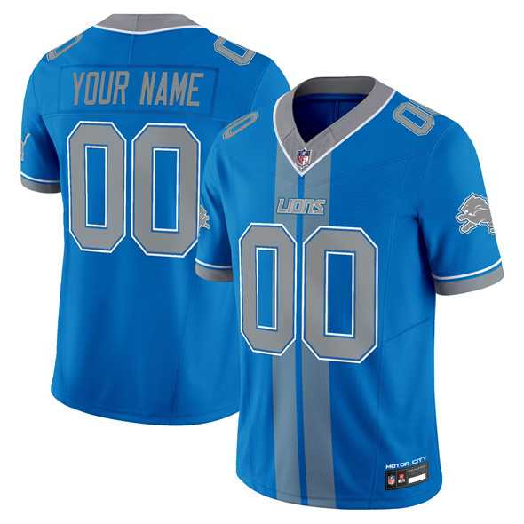 Mens Detroit Lions Customized Blue 2025 F.U.S.E. Motor City Racing Edition Vapor Limited Stitched Jersey->customized nfl jersey->Custom Jersey