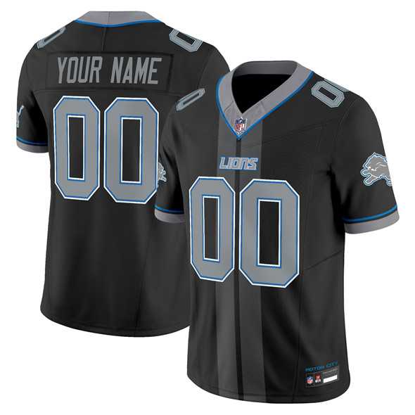 Mens Detroit Lions Customized Black 2025 F.U.S.E. Motor City Racing Edition Vapor Limited Stitched Jersey->customized nfl jersey->Custom Jersey