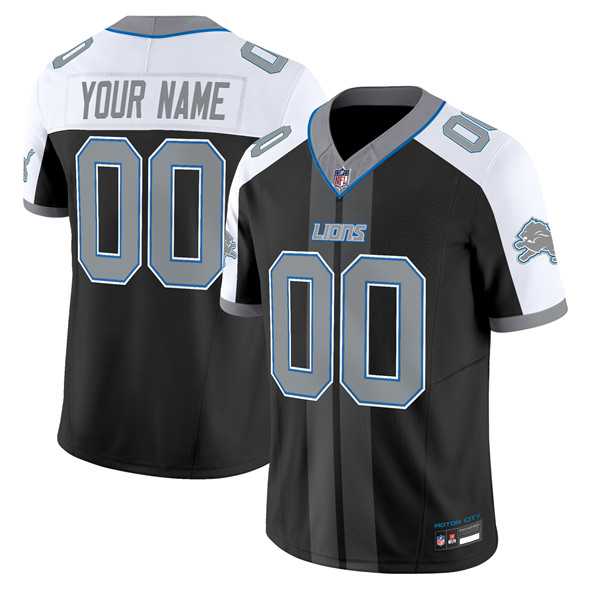 Mens Detroit Lions Customized Black Alternate 2025 F.U.S.E. Motor City Racing Edition Vapor Limited Stitched Jersey->customized nfl jersey->Custom Jersey