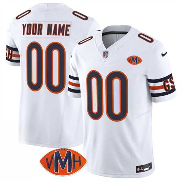 Mens Chicago Bears Active Player Custom White 2025 F.U.S.E. With VMH Patch Vapor Untouchable Limited Football Stitched Jersey->customized nfl jersey->Custom Jersey