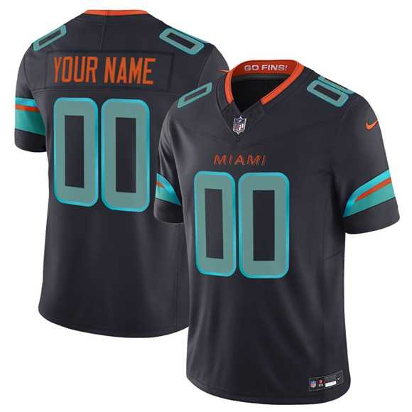Mens Miami Dolphins Active Player Custom Black 2025 F.U.S.E. Rivalries Vapor Limited Football Stitched Jersey->customized nfl jersey->Custom Jersey