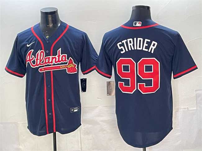 Men%27s Atlanta Braves #99 Spencer Strider Navy Cool Base Stitched Jersey->baltimore orioles->MLB Jersey