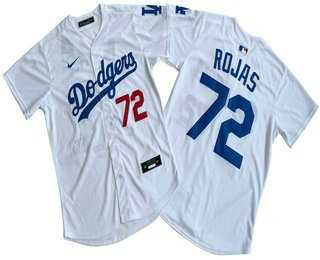 Mens Los Angeles Dodgers #72 Miguel Rojas White Limited Stitched Jersey->los angeles dodgers->MLB Jersey