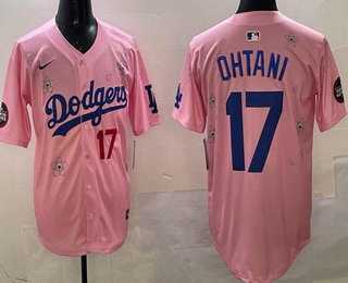 Mens Los Angeles Dodgers #17 Shohei Ohtani Pink 2025 Tokyo Series Limited Jersey->los angeles dodgers->MLB Jersey