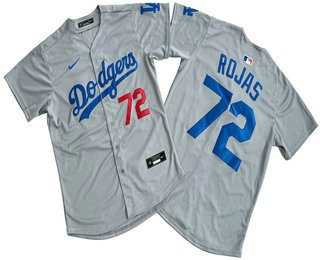 Mens Los Angeles Dodgers #72 Miguel Rojas Grey Limited Stitched Jersey->los angeles dodgers->MLB Jersey