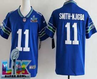 Youth Seattle Seahawks #11 Jaxon Smith-Njigba Limited Blue Super Bowl LX Patch Throwback Vapor Limited Stitched Jersey->seattle seahawks->NFL Jersey