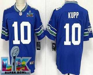 Youth Seattle Seahawks #10 Cooper Kupp Limited Blue Super Bowl LX Patch Throwback Vapor Limited Stitched Jersey->seattle seahawks->NFL Jersey
