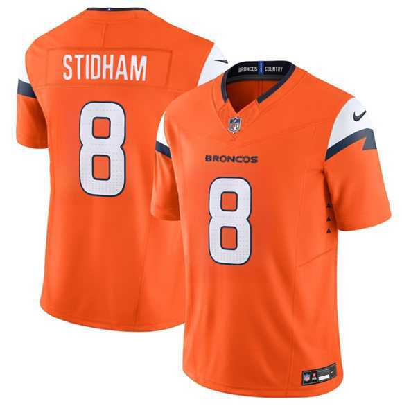 Men%27s Denver Broncos #8 Jarrett Stidham Orange 2025 F.U.S.E. Vapor Limited Stitched Jersey Dzhi->new england patriots->NFL Jersey