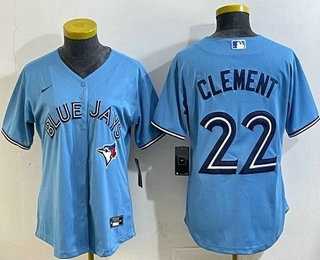 Women%27s Toronto Blue Jays #22 Ernie Clement Light Blue Cool Base Jersey->toronto blue jays->MLB Jersey