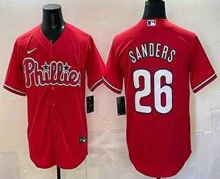 Mens Philadelphia Phillies #26 Ben Sanders Red Cool Base Stitched Jersey->philadelphia phillies->MLB Jersey