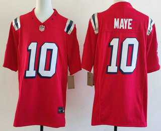 Mens New England patriots #10 Drake Maye Limited Red Fashion FUSE Vapor Jersey->new england patriots->NFL Jersey