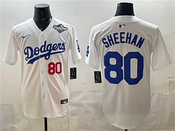 Men%27s Los Angeles Dodgers #80 Emmet Sheehan White 2025 World Series Patch Limited Stitched Jersey Dzhi->new york yankees->MLB Jersey