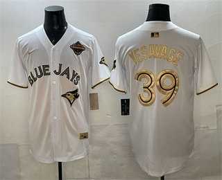 Mens Toronto Blue Jays #39 Trey Yesavage White Gold 2025 American League Champions Limited Stitched Jersey Dzhi->toronto blue jays->MLB Jersey