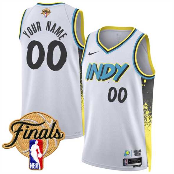 Men%27s Indiana Pacers Active Player Custom White 2024-25 City Edition Stitched Basketball Jersey->customized mlb jersey->Custom Jersey
