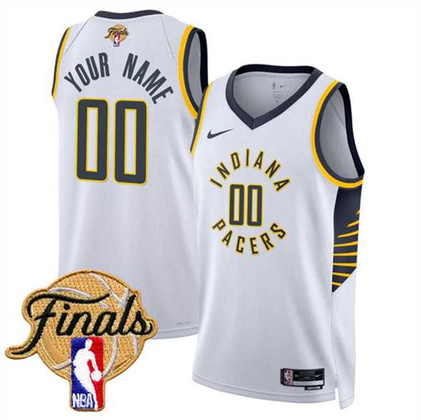 Mens Indiana Pacers Active Player Custom White 2025 Finals Association Edition Stitched Basketball Jersey->customized nba jersey->Custom Jersey