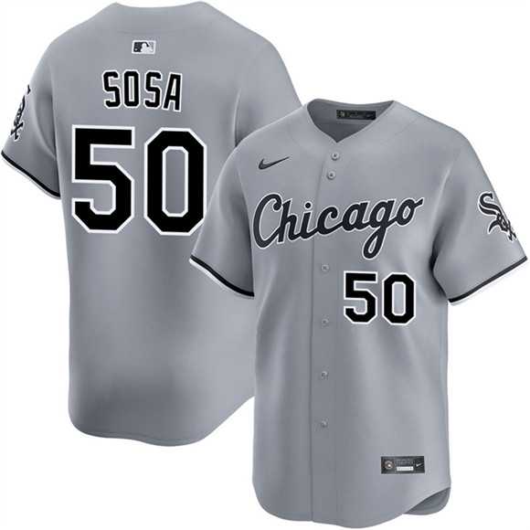 Men%27s Chicago White Sox #50 Lenyn Sosa Gray 2025 Limited Stitched Jersey Dzhi->chicago cubs->MLB Jersey