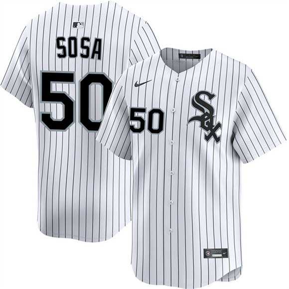 Men%27s Chicago White Sox #50 Lenyn Sosa White 2025 Home Limited Stitched Jersey Dzhi->chicago white sox->MLB Jersey
