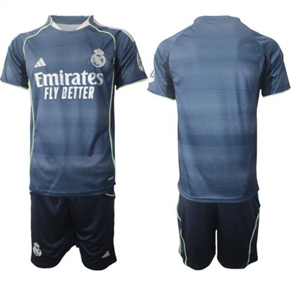 Mens Real Madrid Custom 2025-26 Navy Away Soccer Jersey Suit->->Custom Jersey